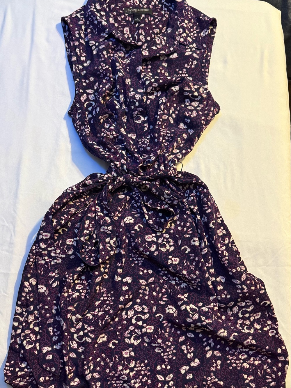 Banana Republic Purple Floral Button-Down dress